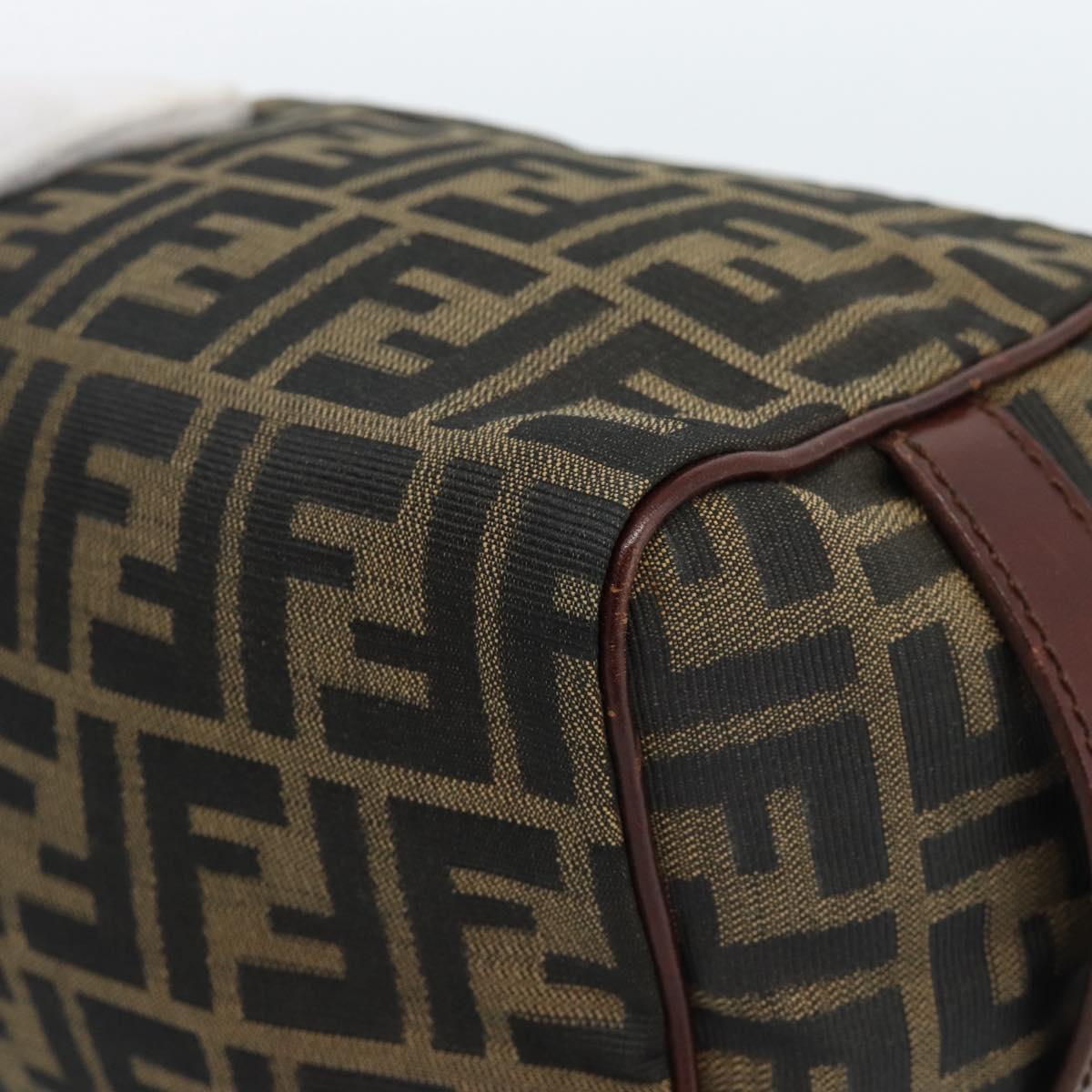 FENDI Zucca Canvas Clutch Bag Black Brown Auth bs35551