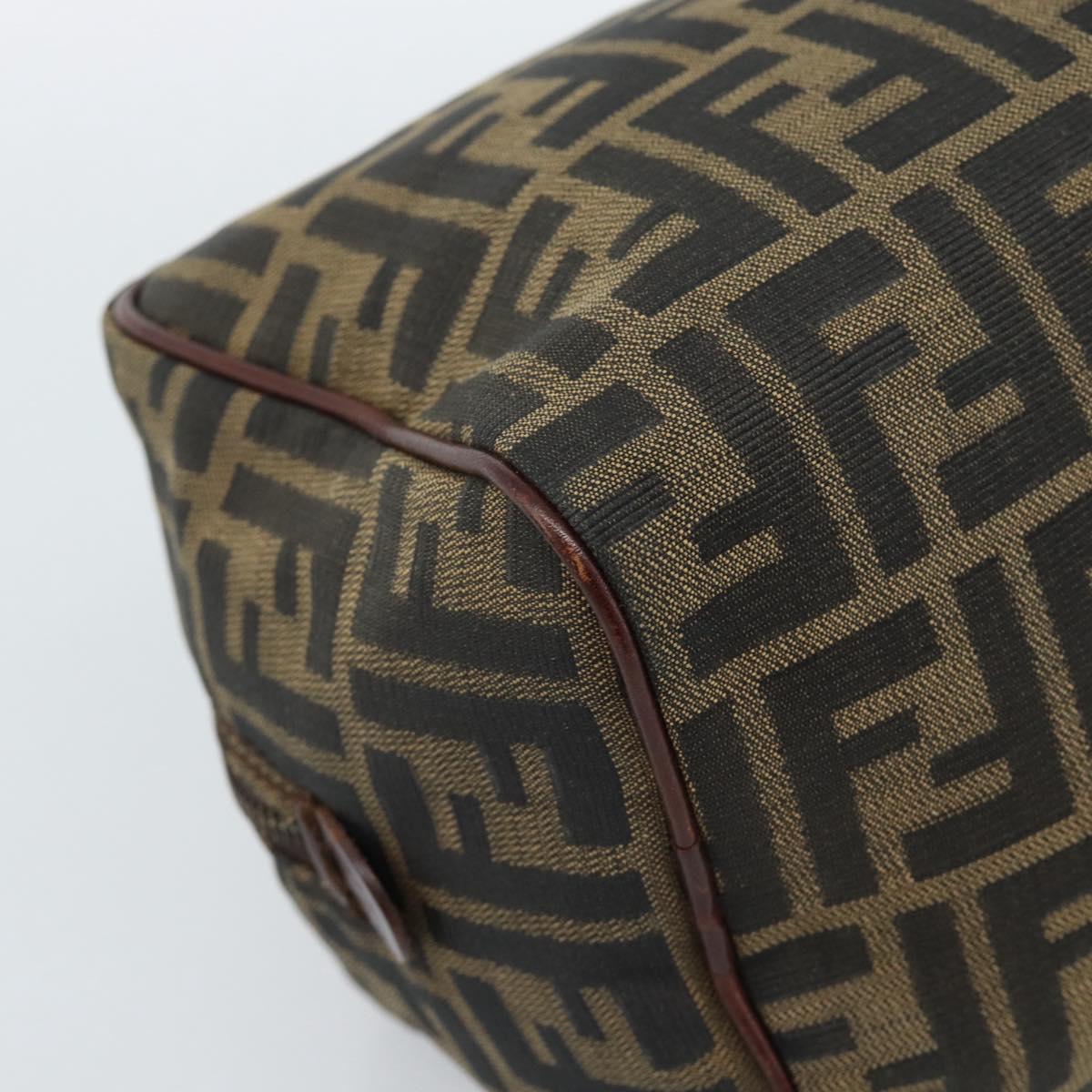 FENDI Zucca Canvas Clutch Bag Black Brown Auth bs35551