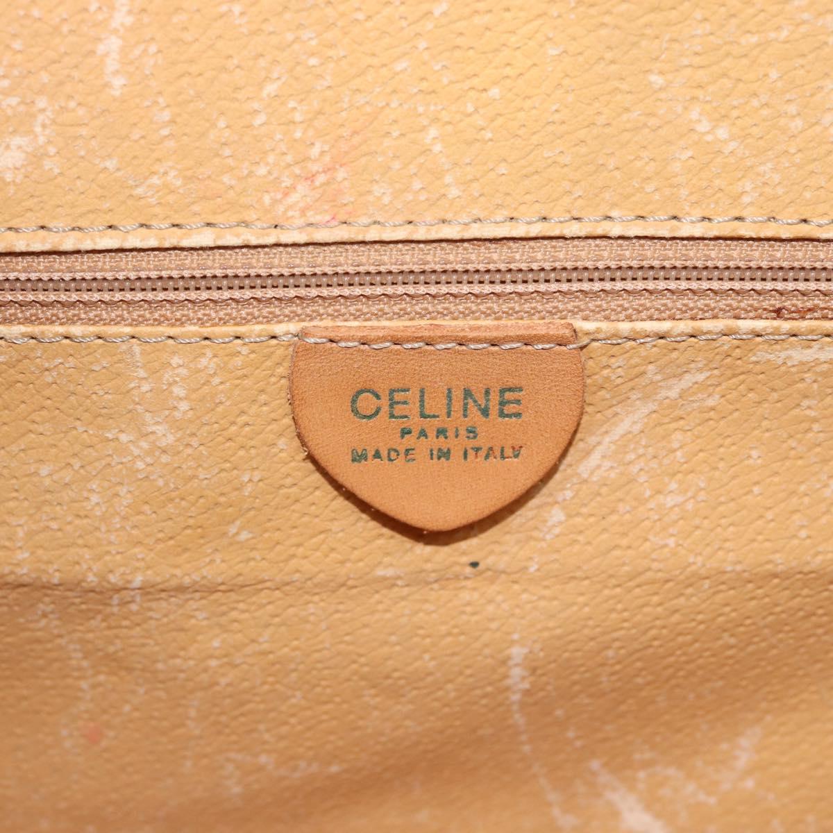CELINE Macadam Canvas Shoulder Bag PVC Leather Brown Gold Auth bs35555