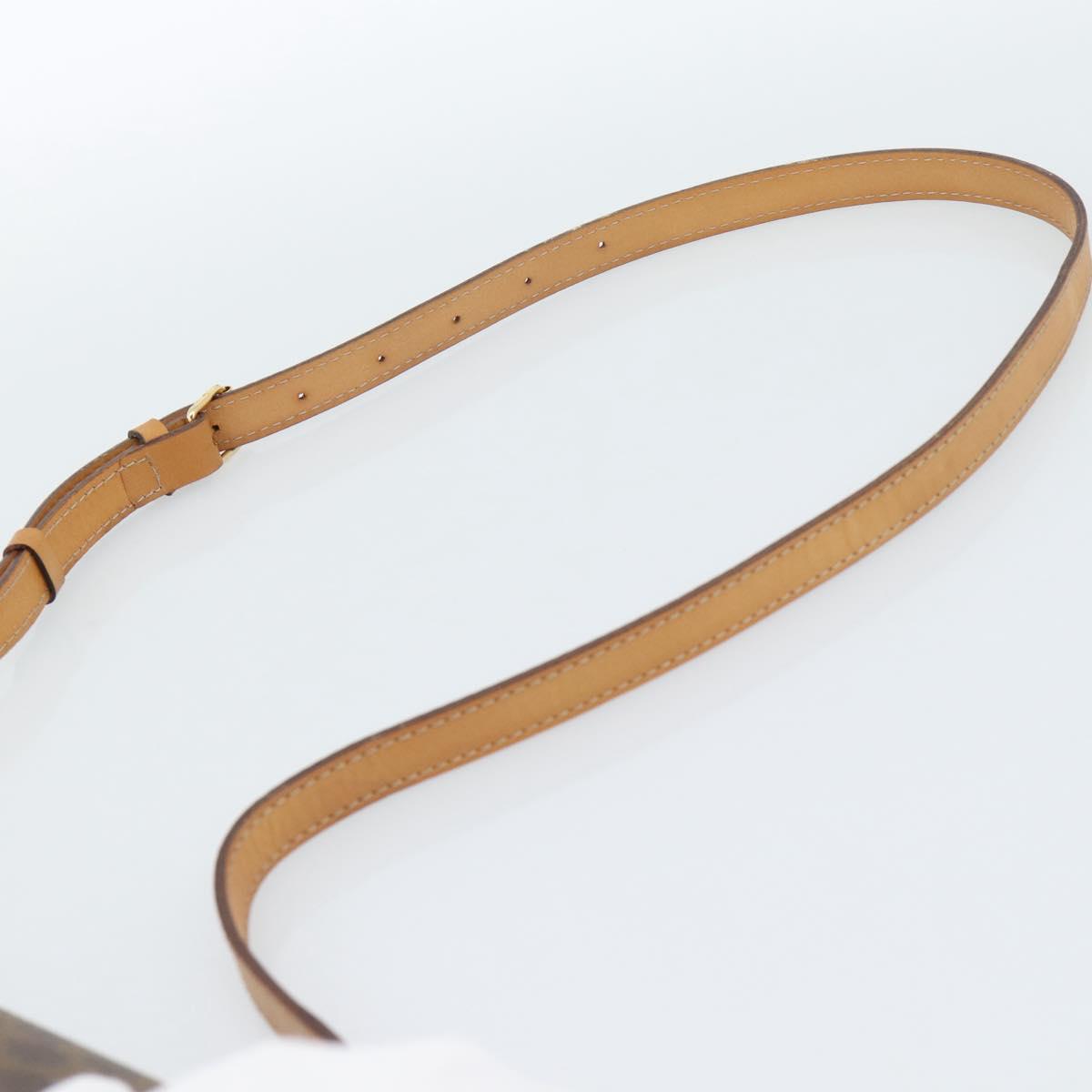 CELINE Macadam Canvas Shoulder Bag PVC Leather Brown Gold Auth bs35555