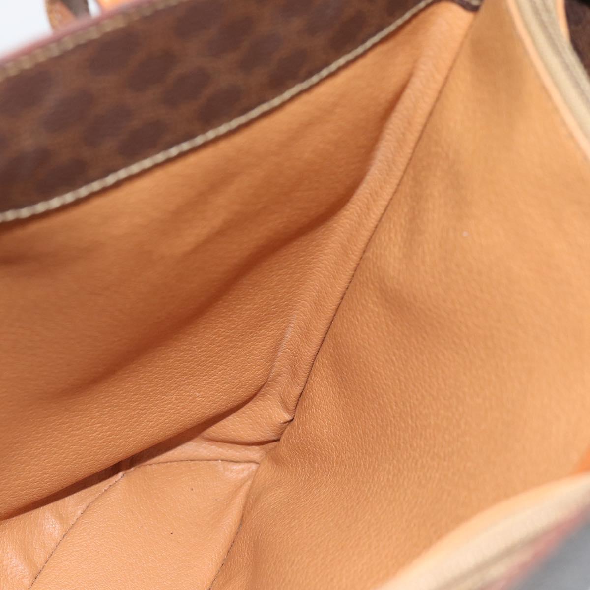 CELINE Macadam Canvas Tote Bag PVC Leather Brown Gold Auth bs35562