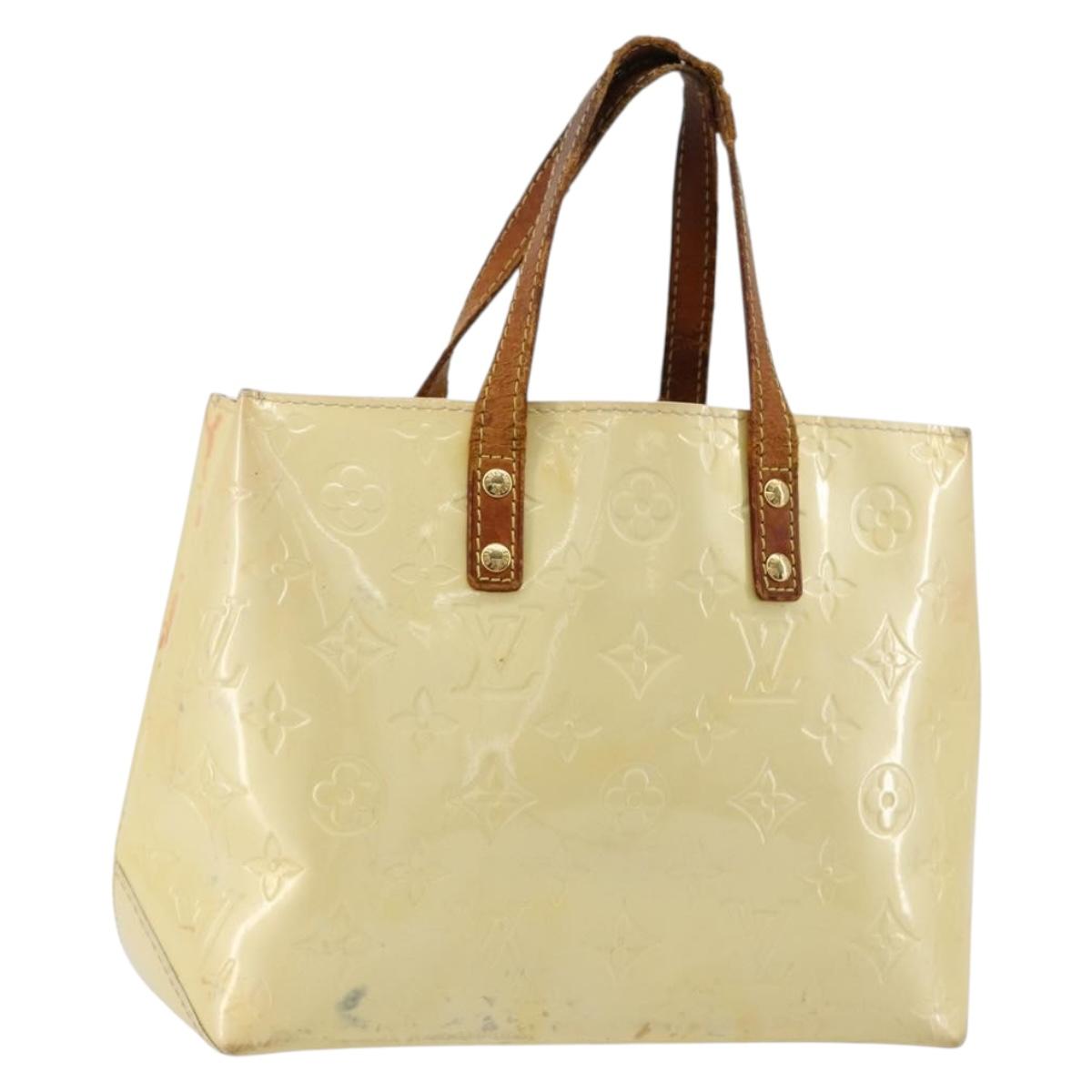 LOUIS VUITTON Monogram Vernis Reade PM Hand Bag Perle M91336 LV Auth bs35563