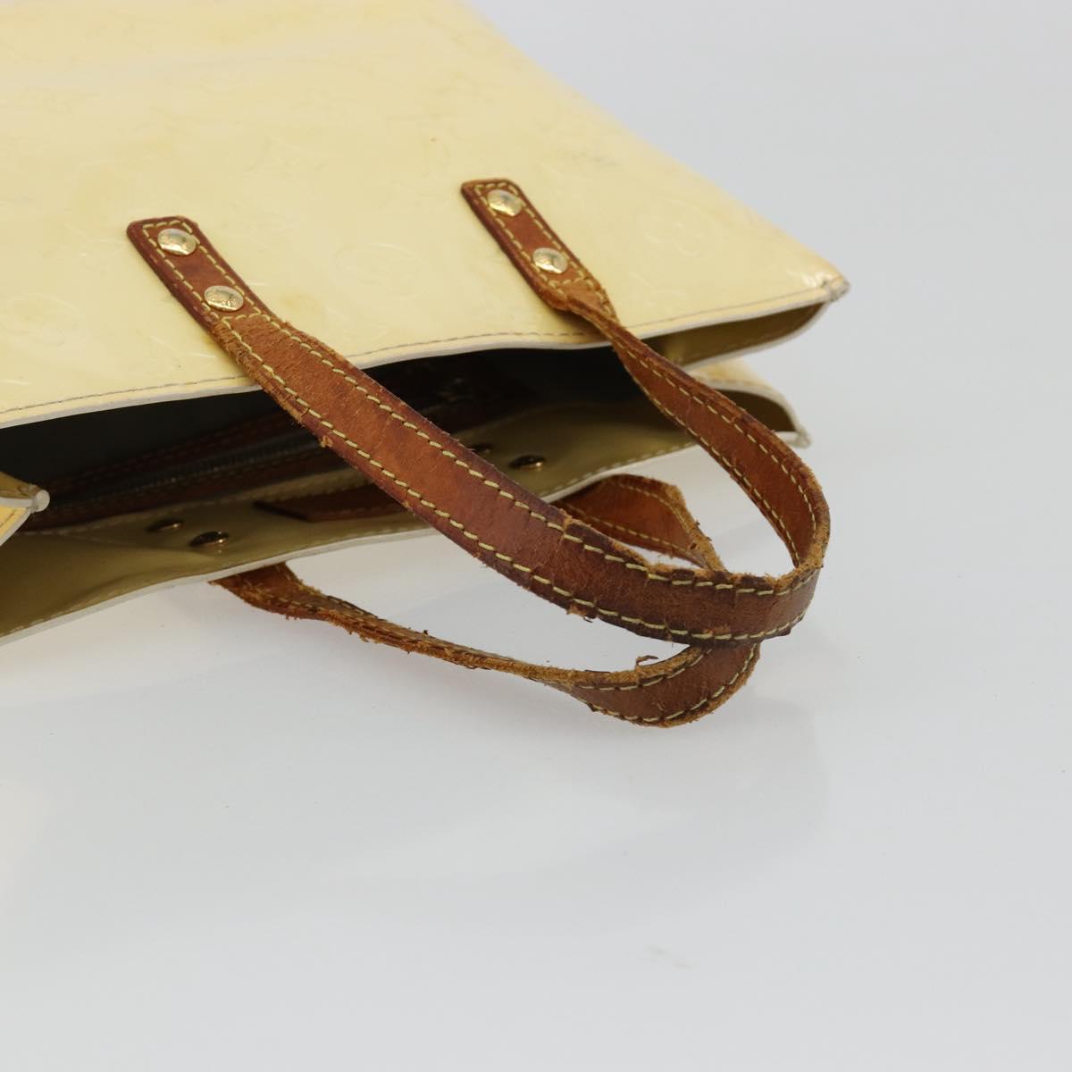 LOUIS VUITTON Monogram Vernis Reade PM Hand Bag Perle M91336 LV Auth bs35563