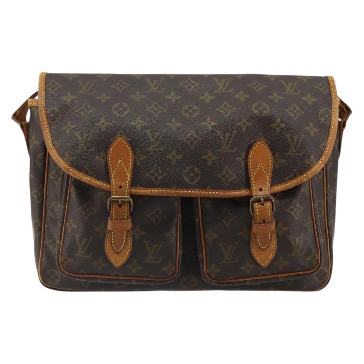 LOUIS VUITTON Monogram Gibeciere MM Shoulder Bag M42247 LV Auth bs35565