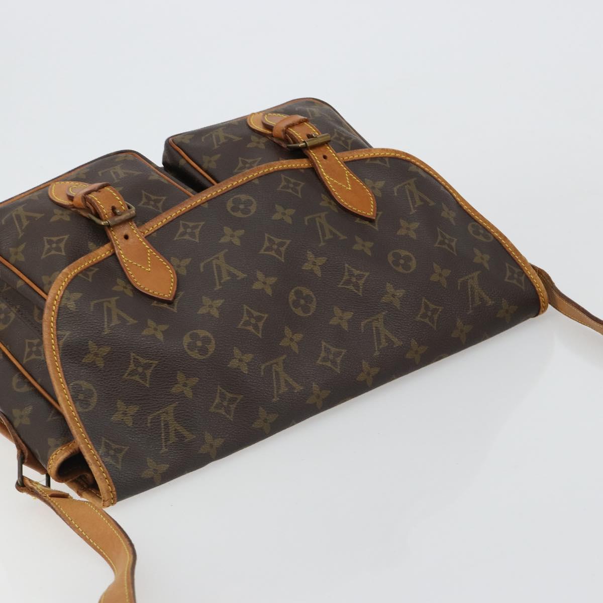 LOUIS VUITTON Monogram Gibeciere MM Shoulder Bag M42247 LV Auth bs35565