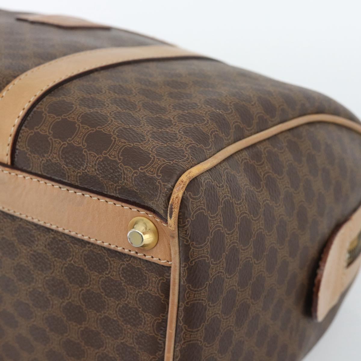 CELINE Macadam Canvas Hand Bag PVC Leather Brown Gold Auth bs35569A