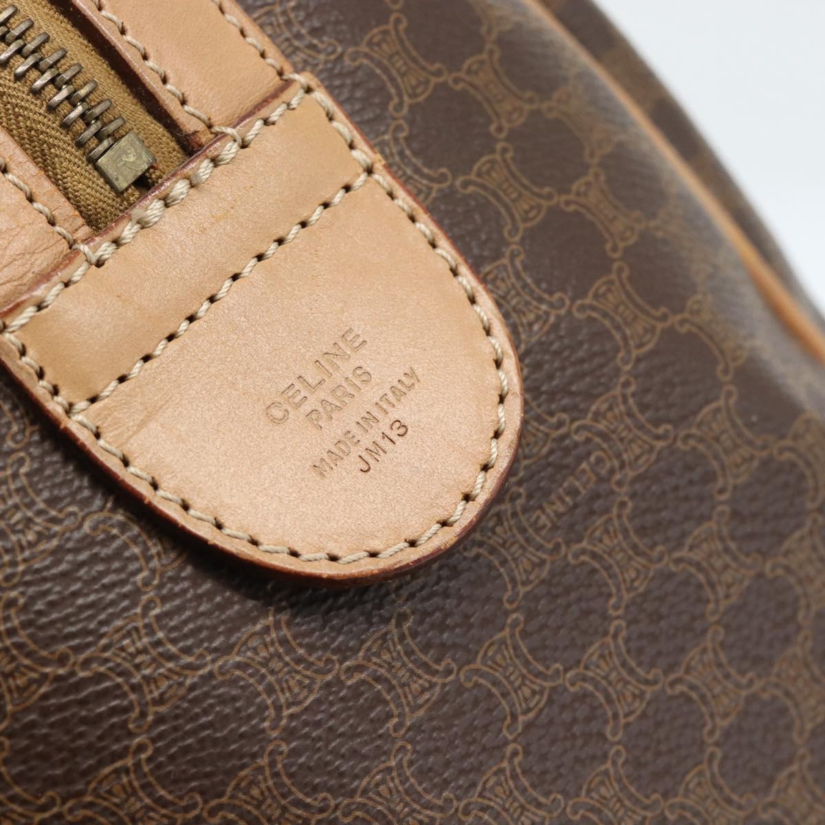CELINE Macadam Canvas Hand Bag PVC Leather Brown Gold Auth bs35569A