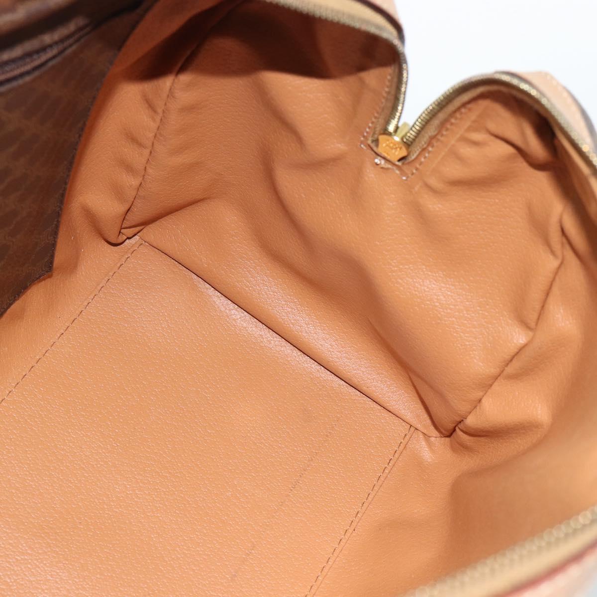 CELINE Macadam Canvas Hand Bag PVC Leather Brown Gold Auth bs35569A