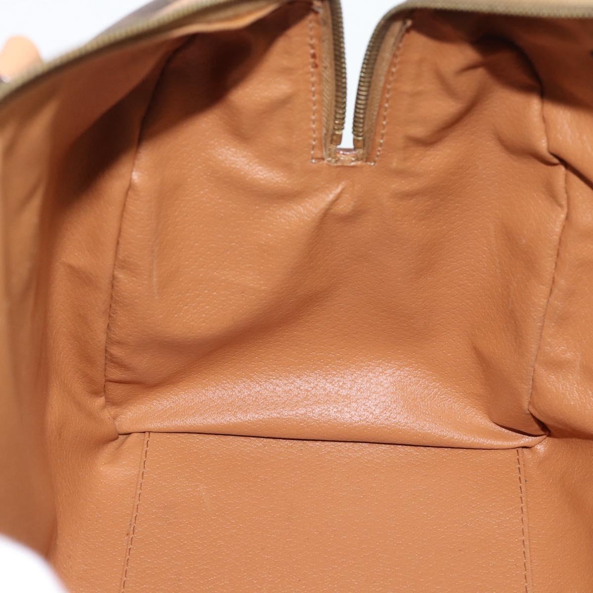CELINE Macadam Canvas Hand Bag PVC Leather Brown Gold Auth bs35569A