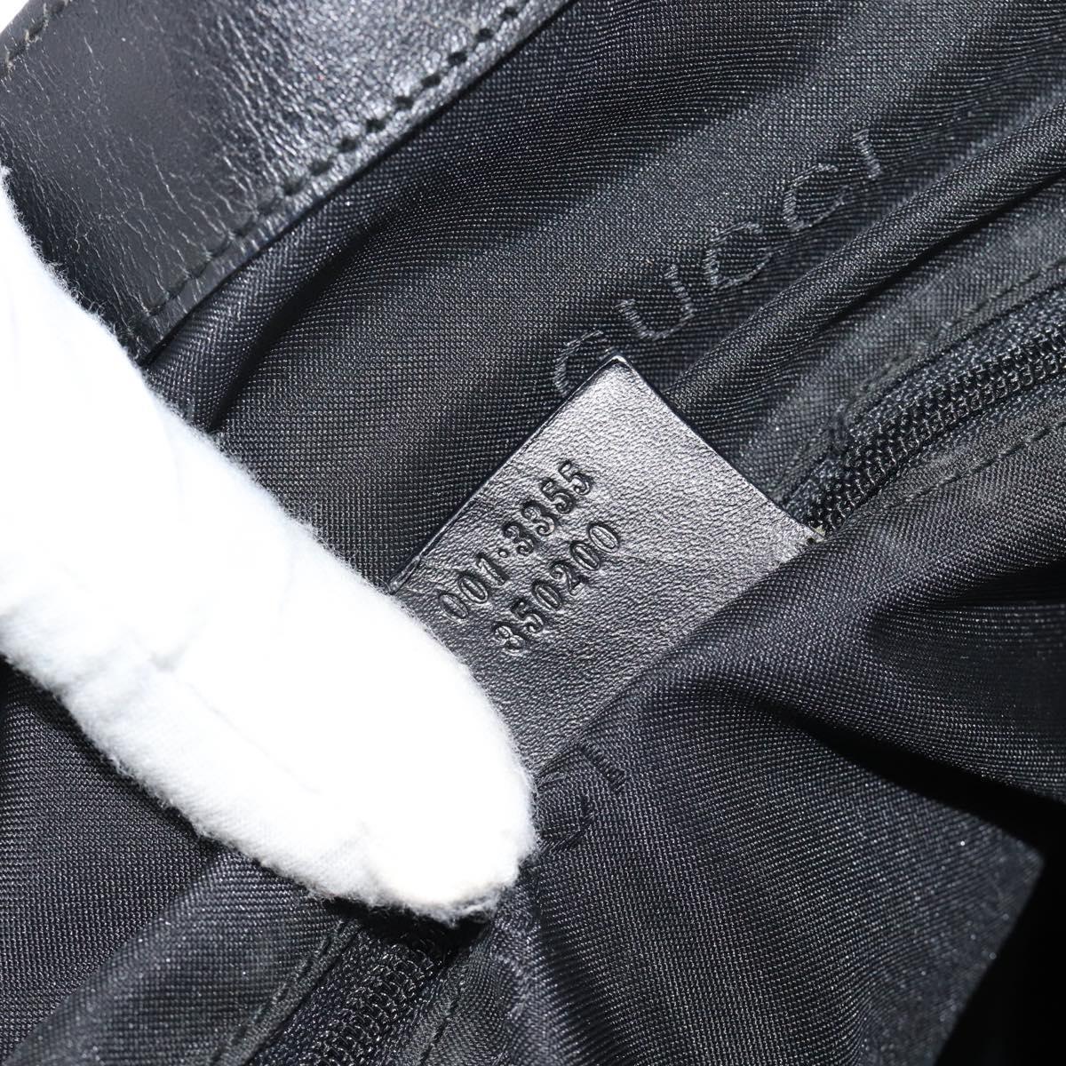 GUCCI GG Canvas Jackie Shoulder Bag Black Silver 001 3355 Auth bs35573