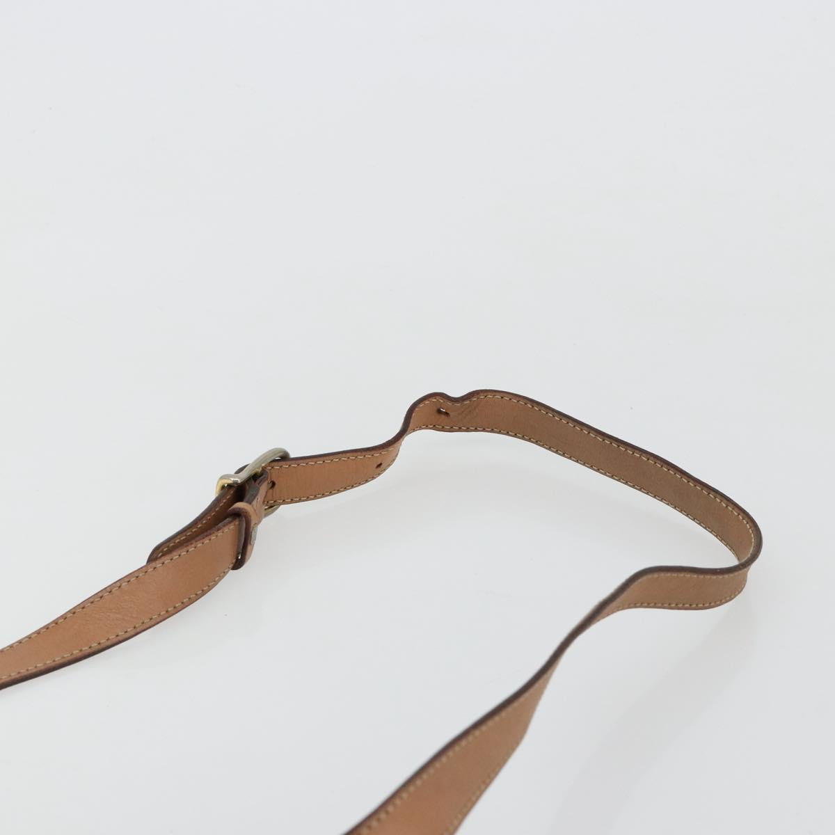 CELINE Macadam Canvas Shoulder Bag PVC Leather Brown Gold Auth bs35574