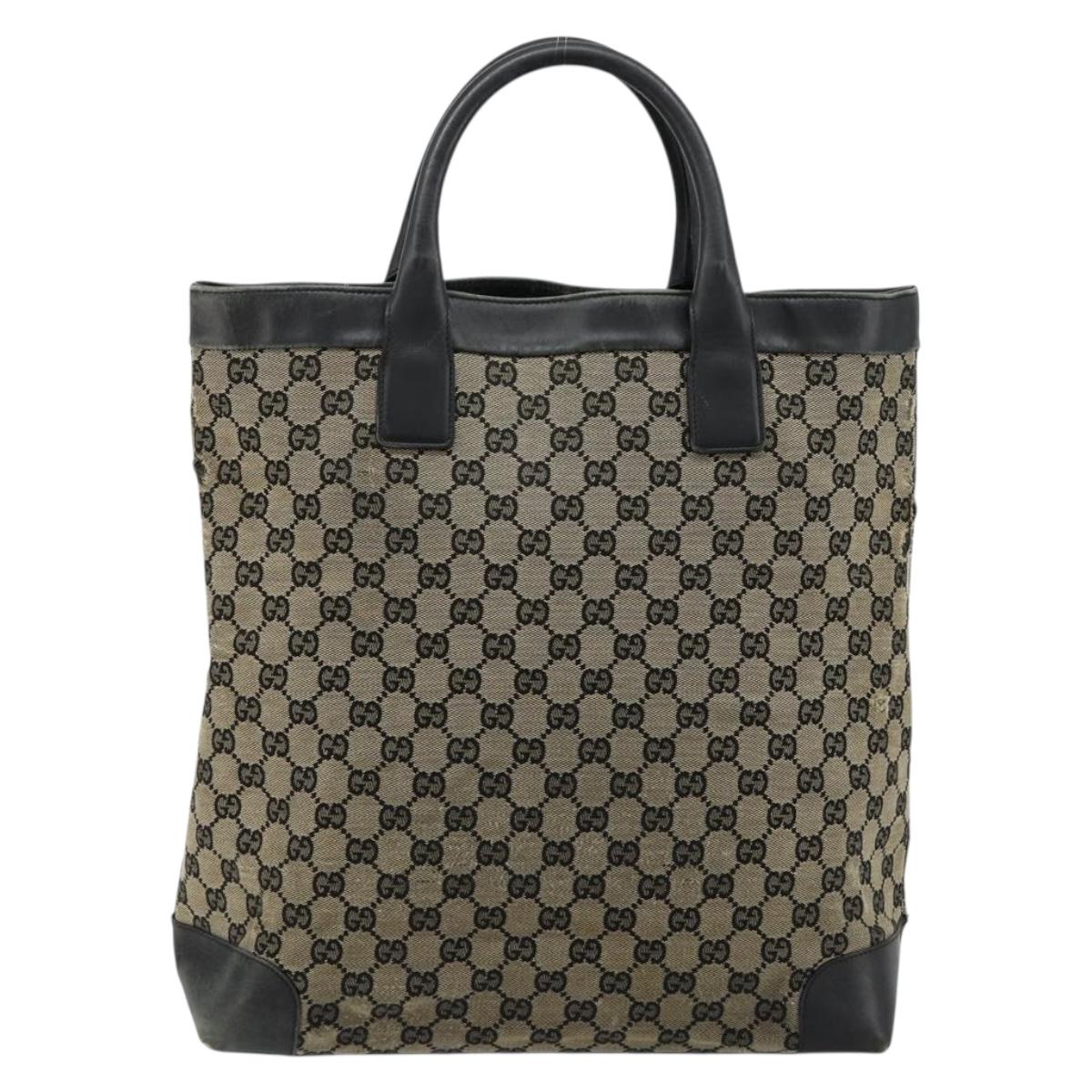 GUCCI GG Canvas Tote Bag Black 002 1121 Auth bs35575
