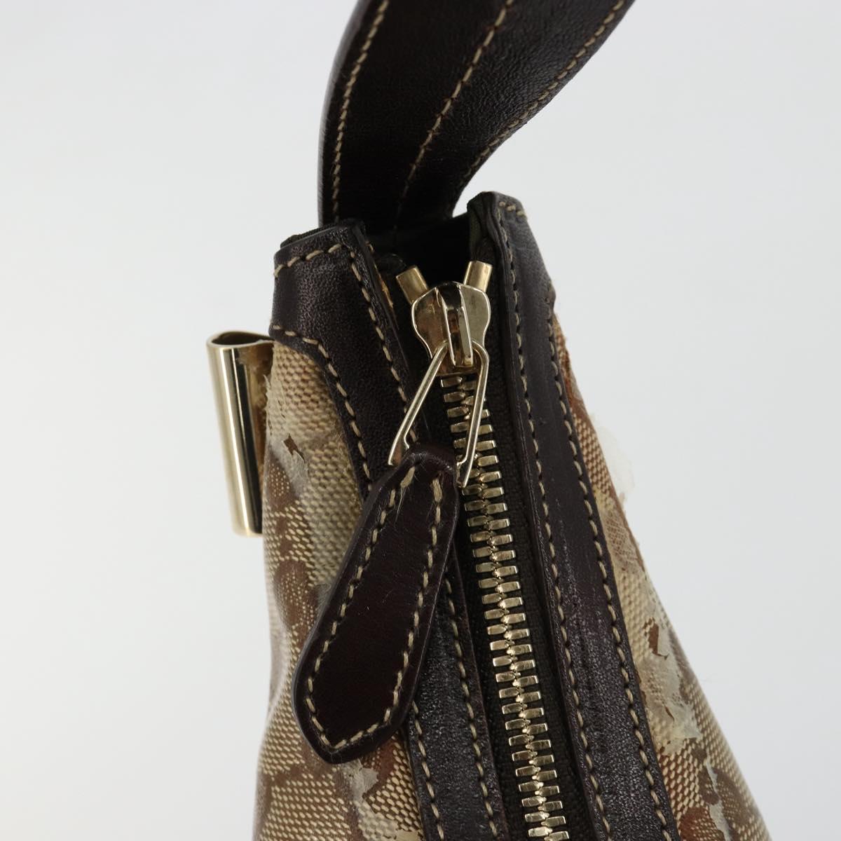 GUCCI GG Crystal Shoulder Bag Coated Canvas Beige Gold 181493 Auth bs35576