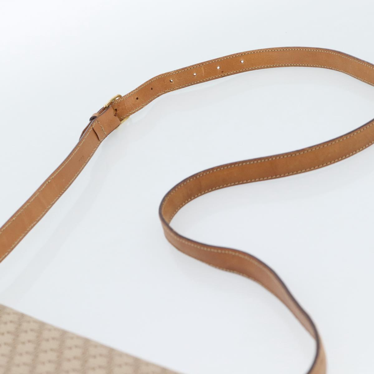 CELINE Macadam Canvas Shoulder Bag PVC Beige Gold Auth bs35577