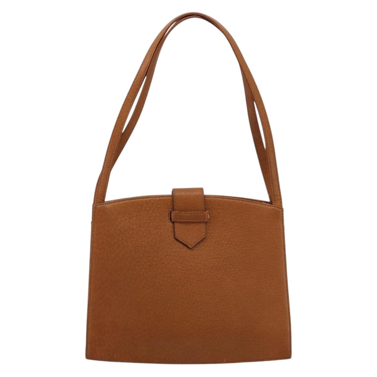 SAINT LAURENT Tote Bag Leather Brown Auth bs35578
