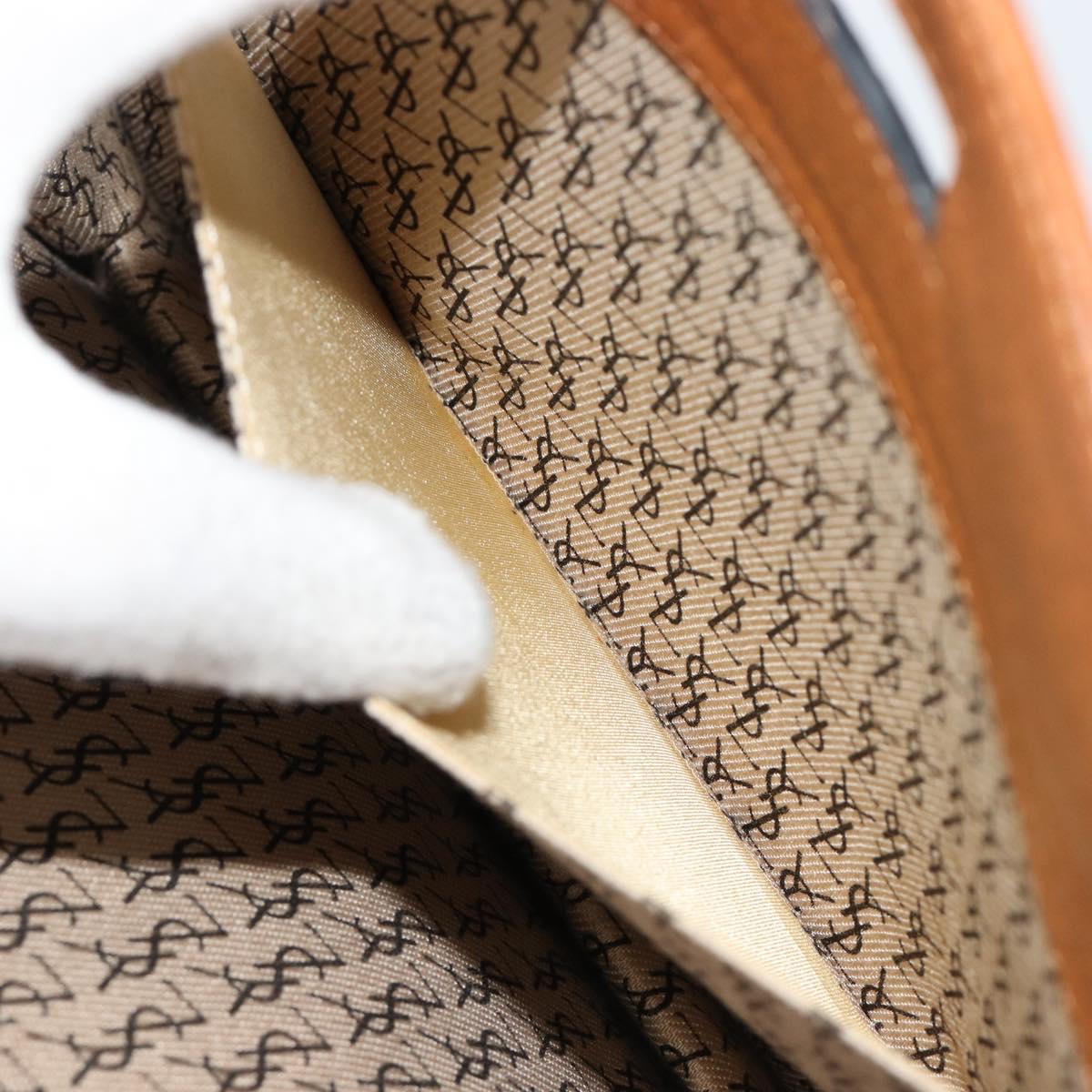SAINT LAURENT Tote Bag Leather Brown Auth bs35578