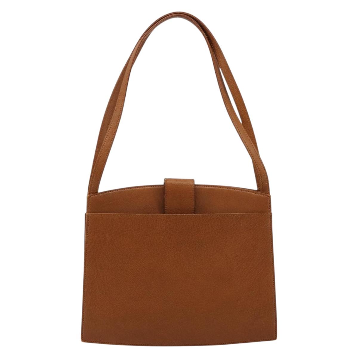 SAINT LAURENT Tote Bag Leather Brown Auth bs35578