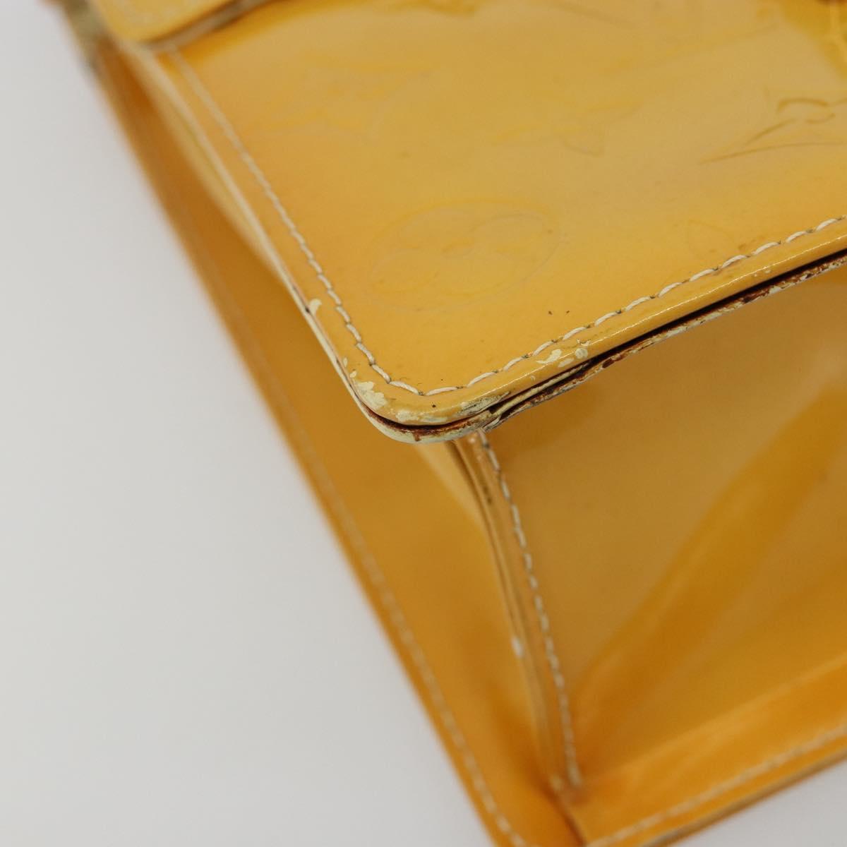 LOUIS VUITTON Monogram Vernis Spring Street Bag Lime Yellow M91068 Auth bs35579