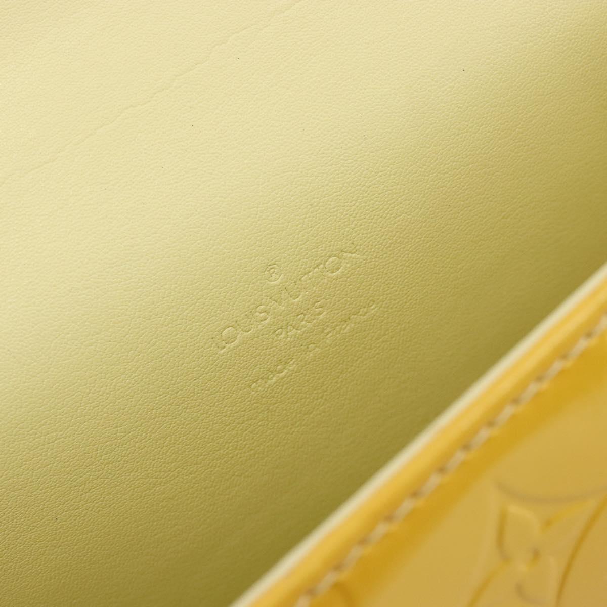 LOUIS VUITTON Monogram Vernis Spring Street Bag Lime Yellow M91068 Auth bs35579