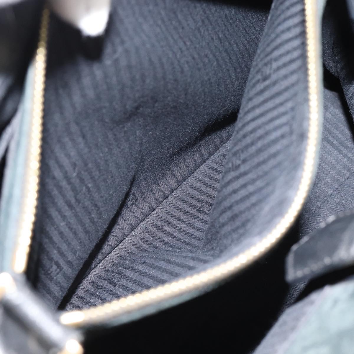 FENDI Tote Bag Leather 2way Black Gold Auth bs35580