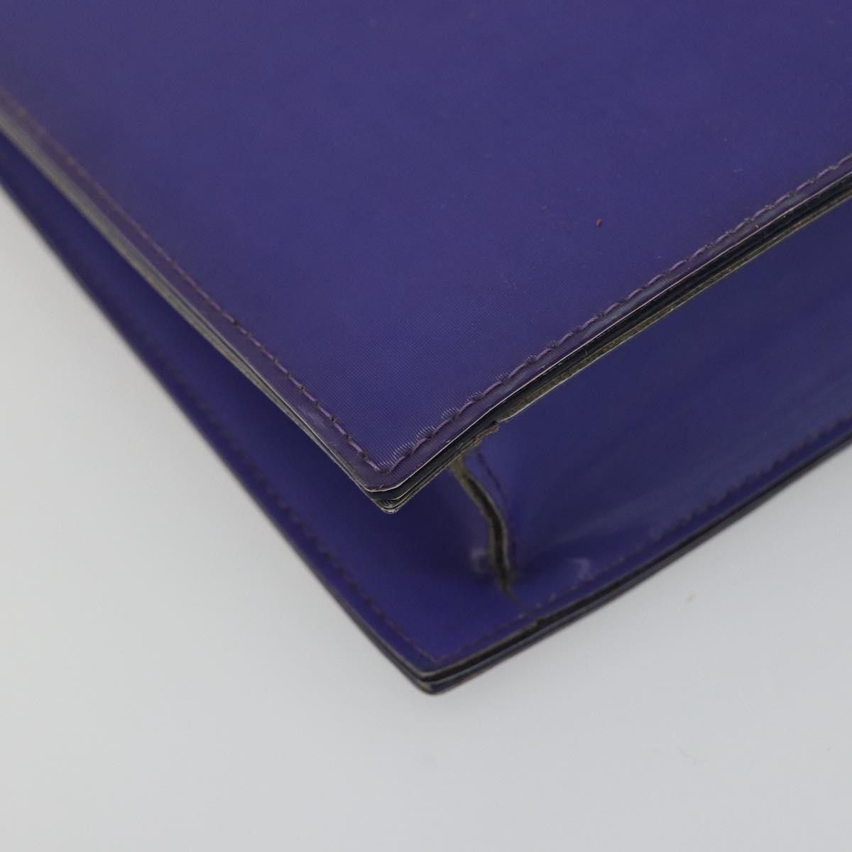CHANEL Hologram Line Chain Shoulder Bag Nylon Purple Silver CC Auth bs35589A