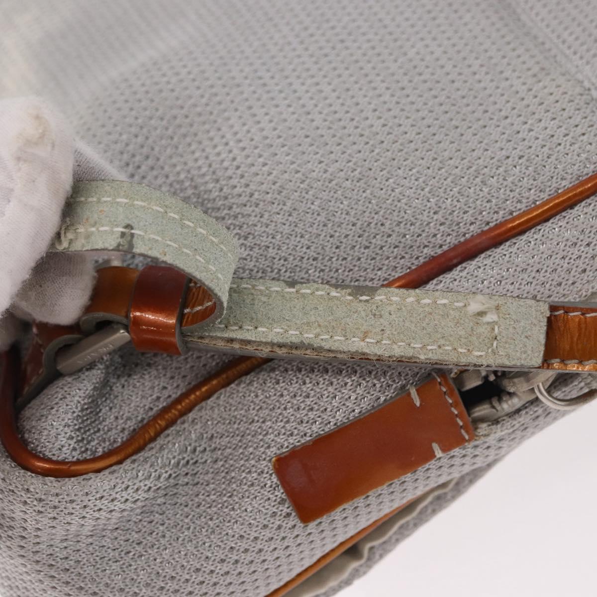 PRADA Sports Line Backpack Canvas Silver Auth bs35592