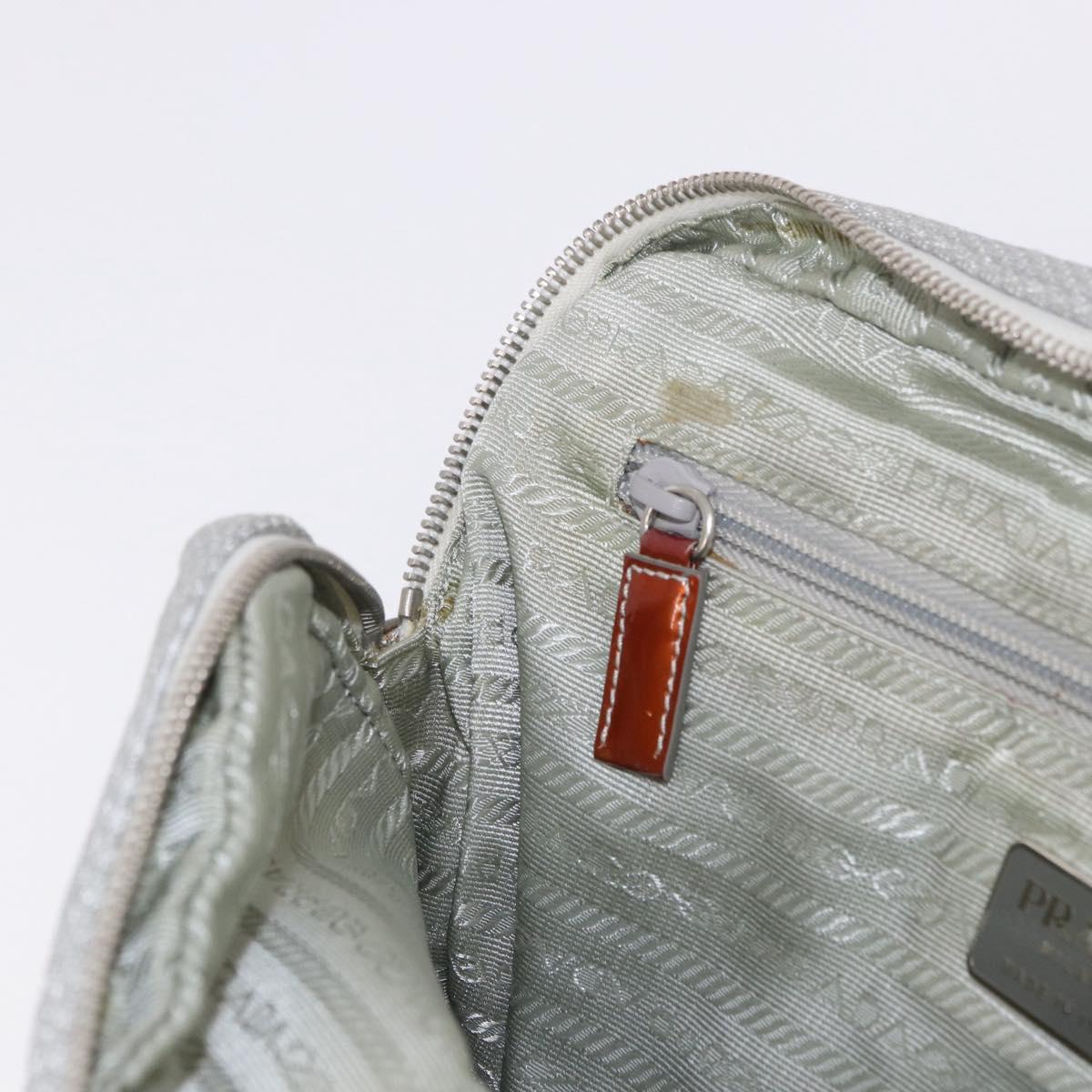 PRADA Sports Line Backpack Canvas Silver Auth bs35592