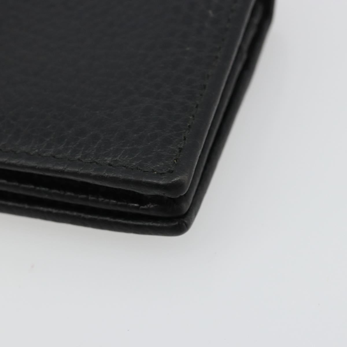 GUCCI GG Marmont Bifold Wallet Leather Black Gold 456126 Auth bs35602