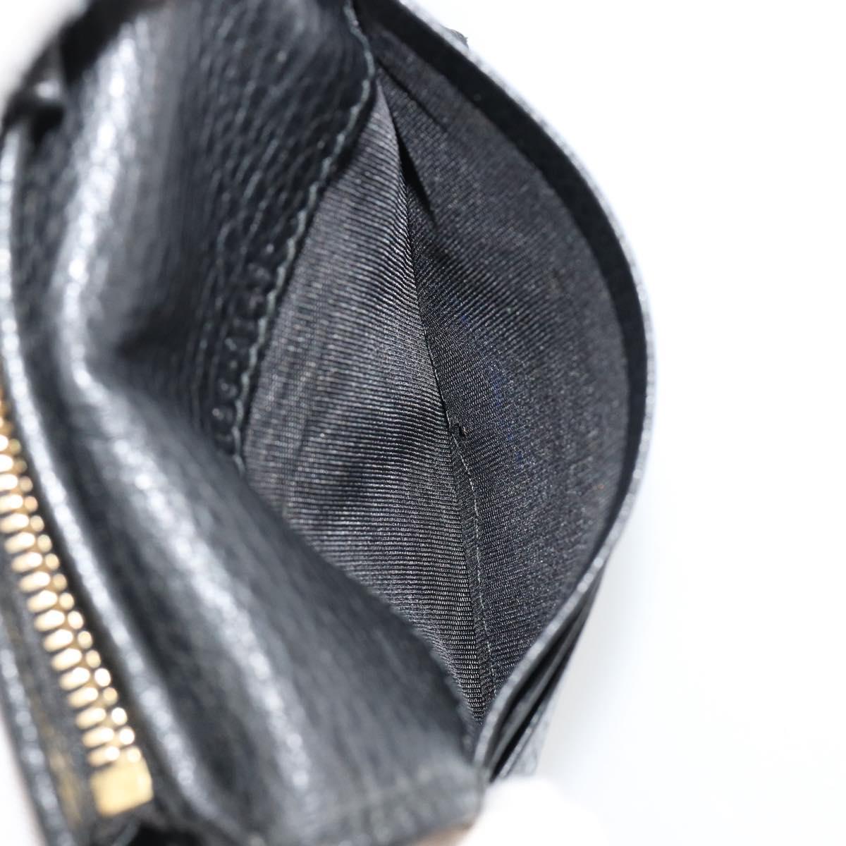 GUCCI GG Marmont Bifold Wallet Leather Black Gold 456126 Auth bs35602