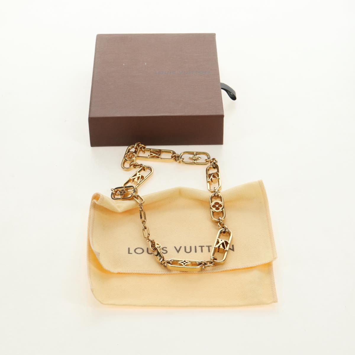 LOUIS VUITTON My LV Chain GM Necklace metal Gold Tone M01123 LV Auth bs35604M