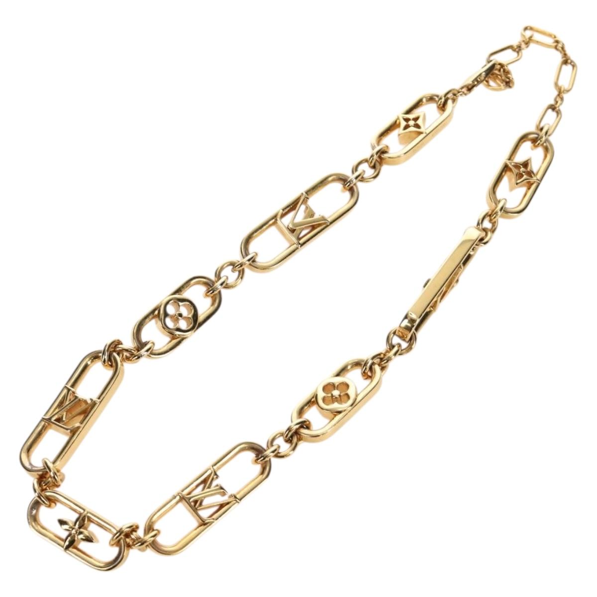 LOUIS VUITTON My LV Chain GM Necklace metal Gold Tone M01123 LV Auth bs35604M