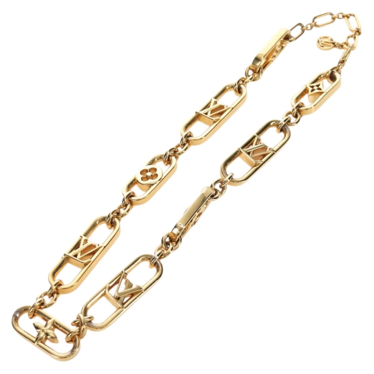 LOUIS VUITTON My LV Chain GM Necklace metal Gold Tone M01123 LV Auth bs35604M