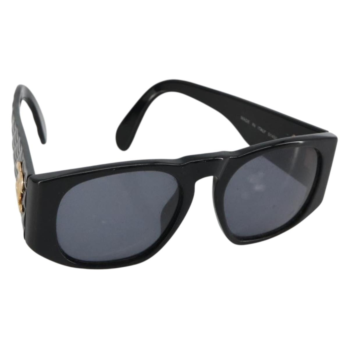 CHANEL Sunglasses plastic Black CC Auth bs35605