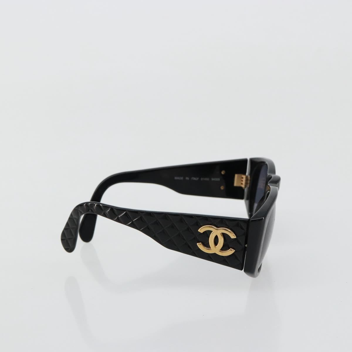 CHANEL Sunglasses plastic Black CC Auth bs35605