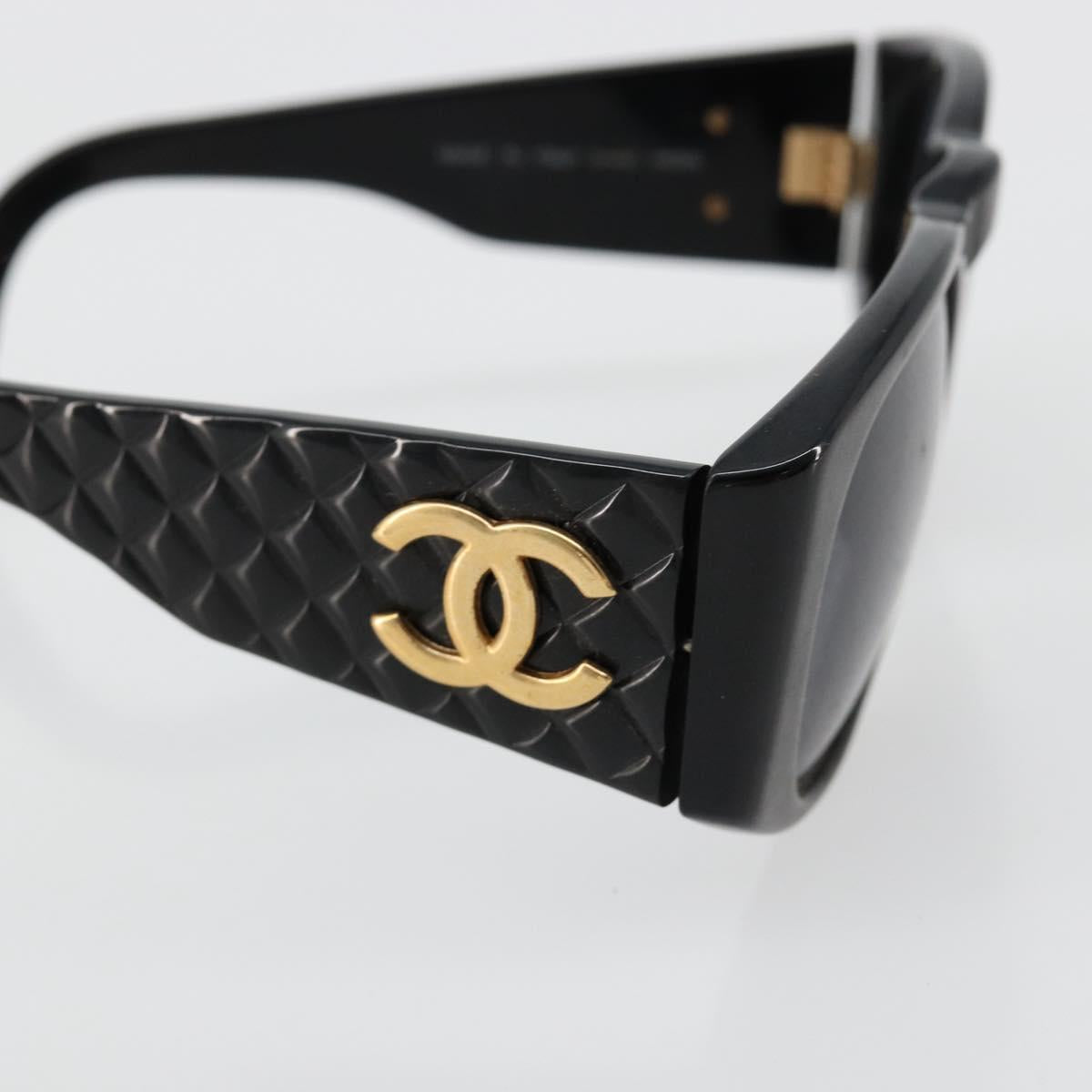 CHANEL Sunglasses plastic Black CC Auth bs35605