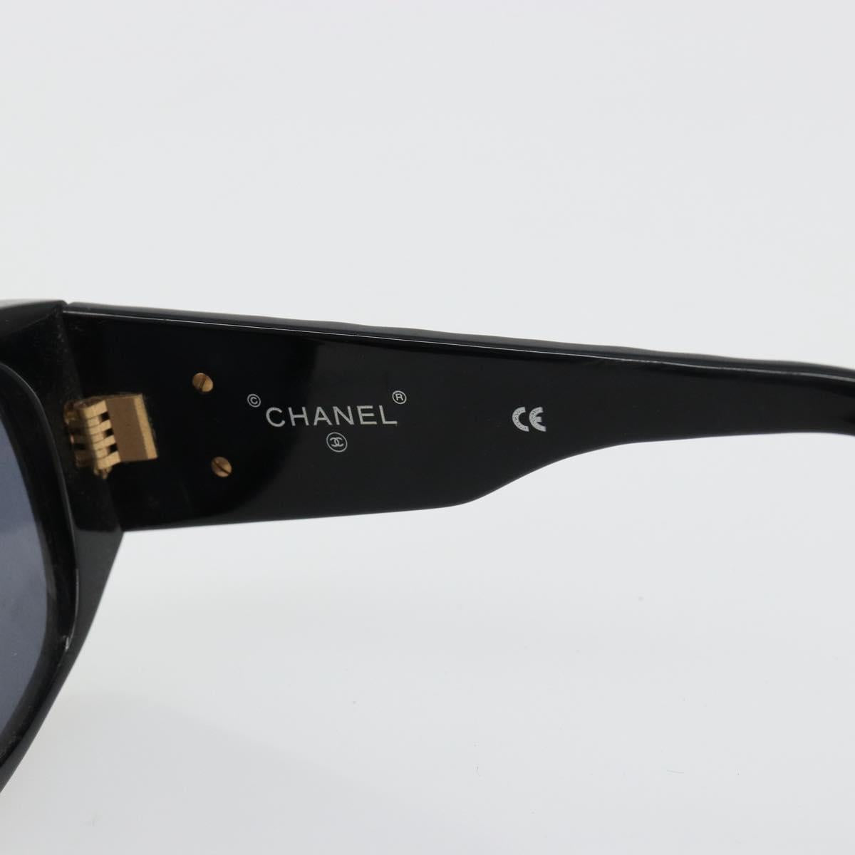 CHANEL Sunglasses plastic Black CC Auth bs35605