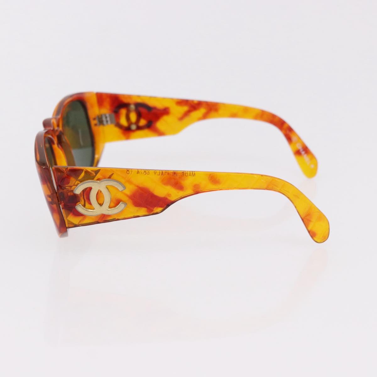 CHANEL Sunglasses plastic 2 Set Black Brown CC Auth bs35606