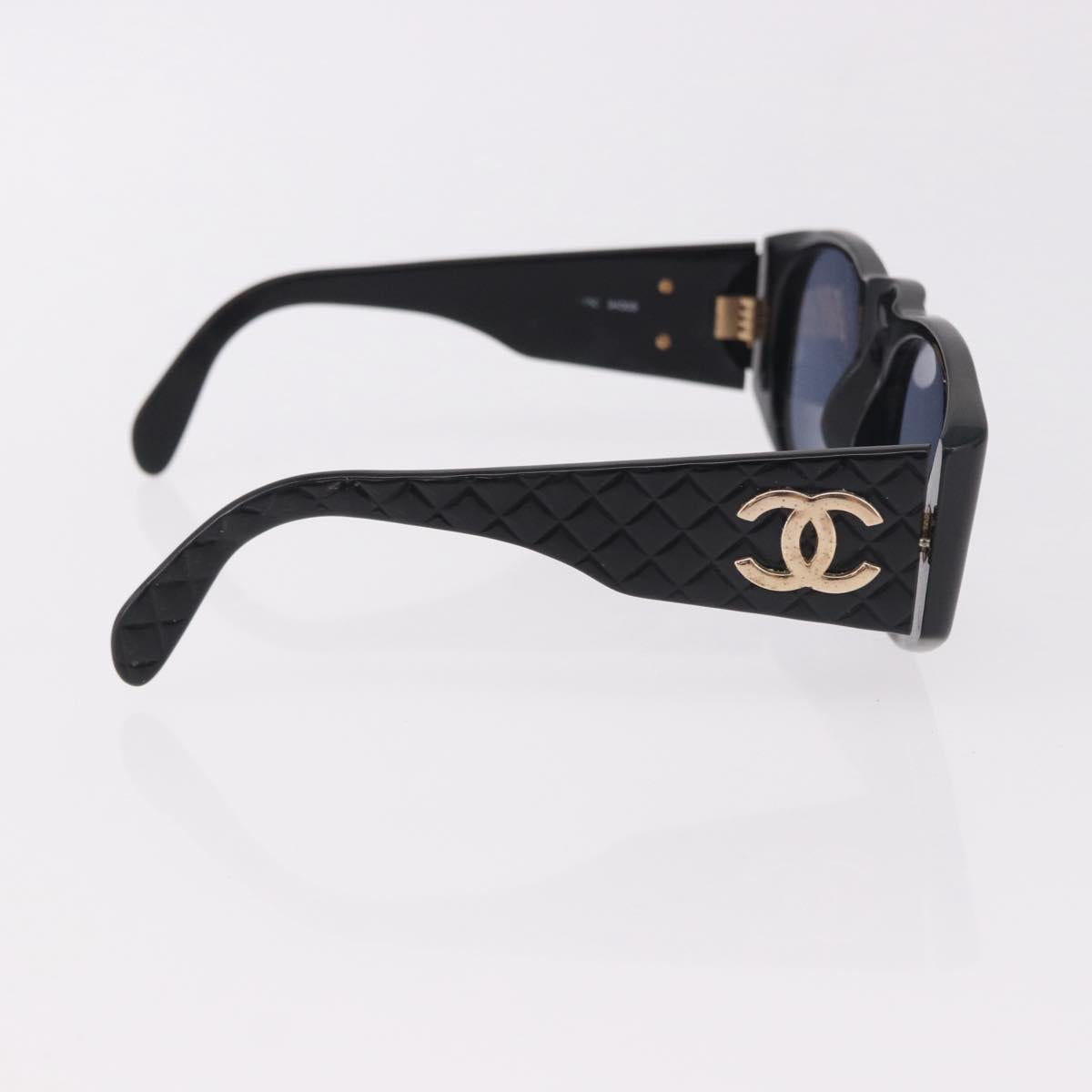 CHANEL Sunglasses plastic 2 Set Black Brown CC Auth bs35606