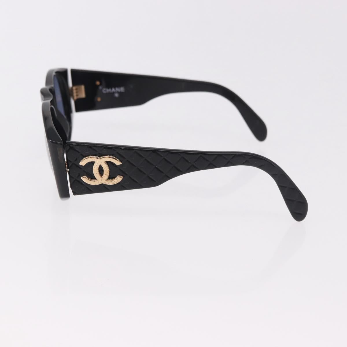 CHANEL Sunglasses plastic 2 Set Black Brown CC Auth bs35606