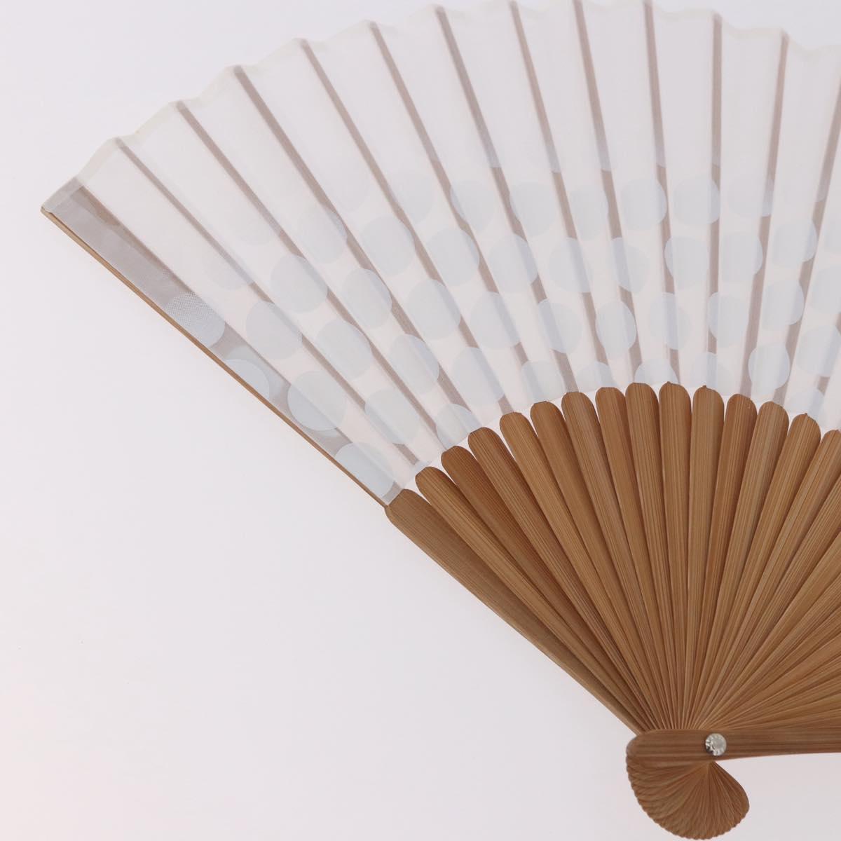 LOUIS VUITTON Fondation Japanese Fan Polyester White LV Auth bs35612V
