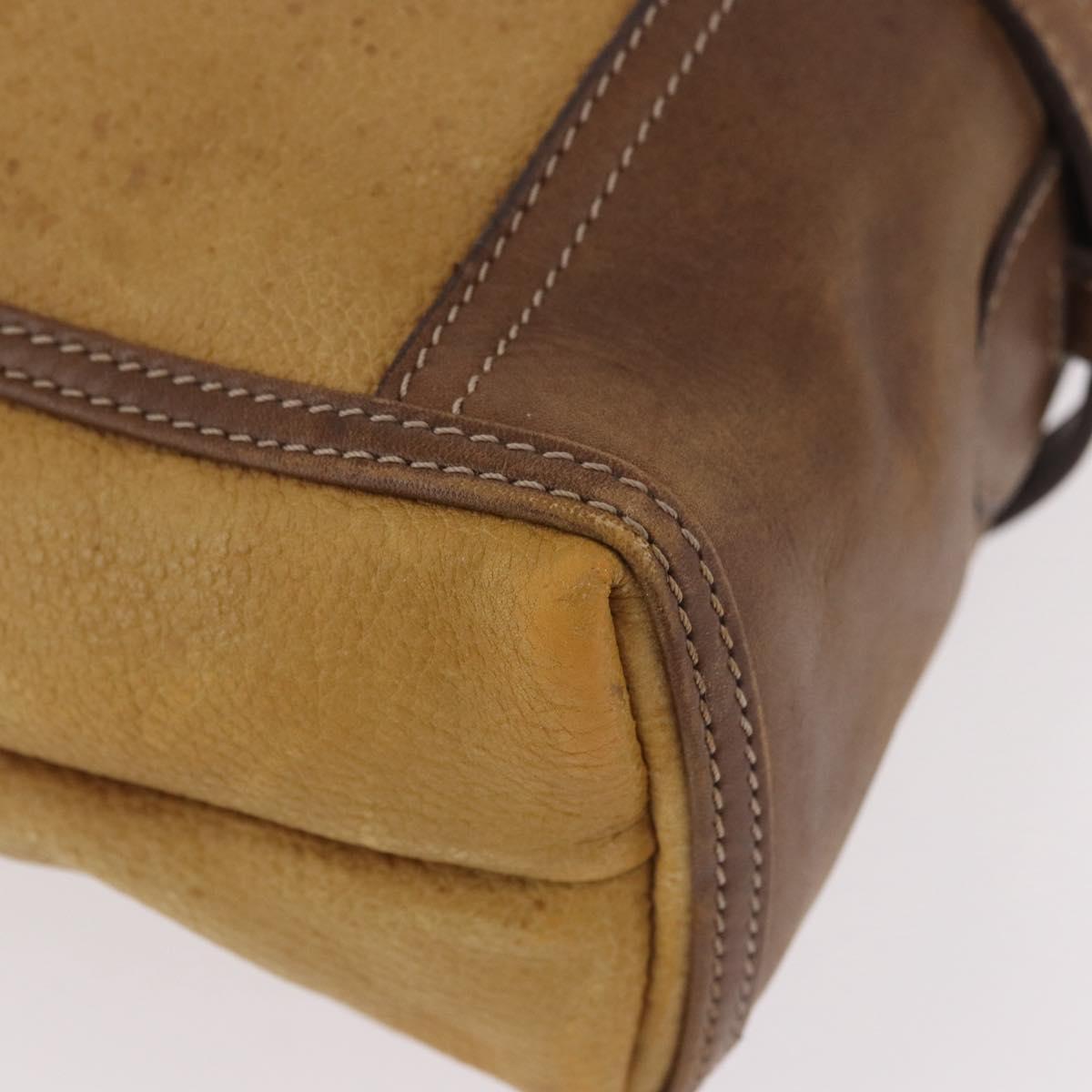 LOEWE Anagram Tote Bag Canvas Beige Gold Auth bs35617