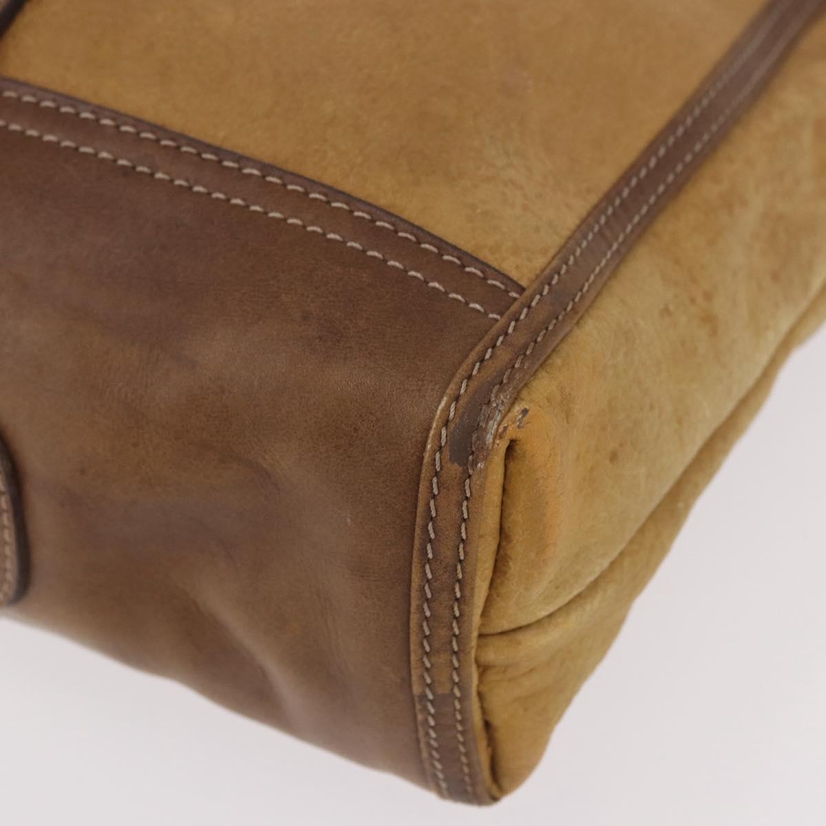 LOEWE Anagram Tote Bag Canvas Beige Gold Auth bs35617