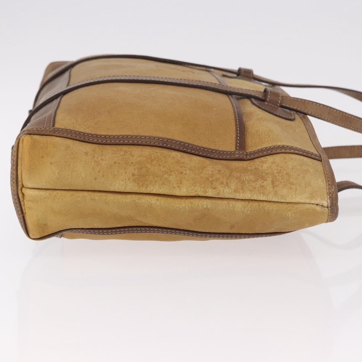 LOEWE Anagram Tote Bag Canvas Beige Gold Auth bs35617