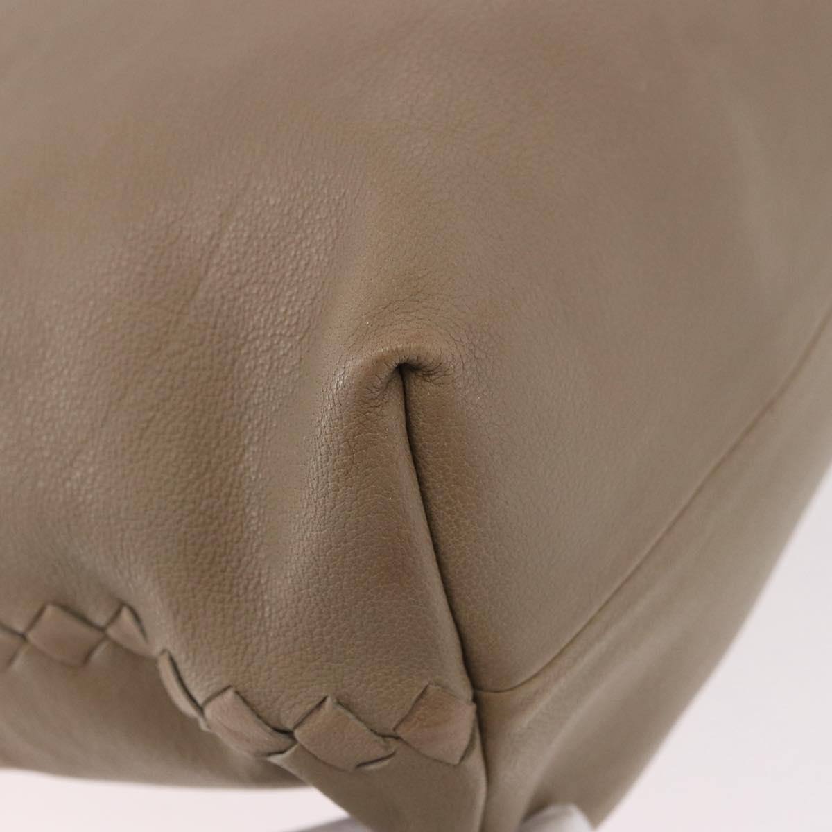 BOTTEGA VENETA INTRECCIATO Tote Bag Leather Pink Beige Auth bs35618A