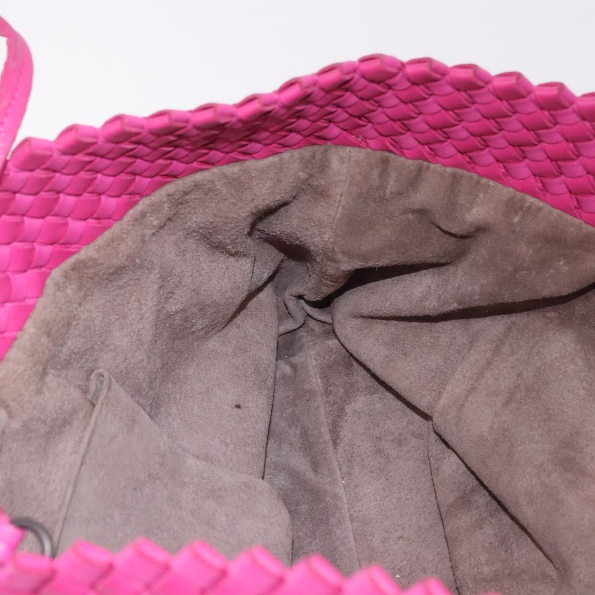 BOTTEGA VENETA INTRECCIATO Tote Bag Leather Pink Beige Auth bs35618A