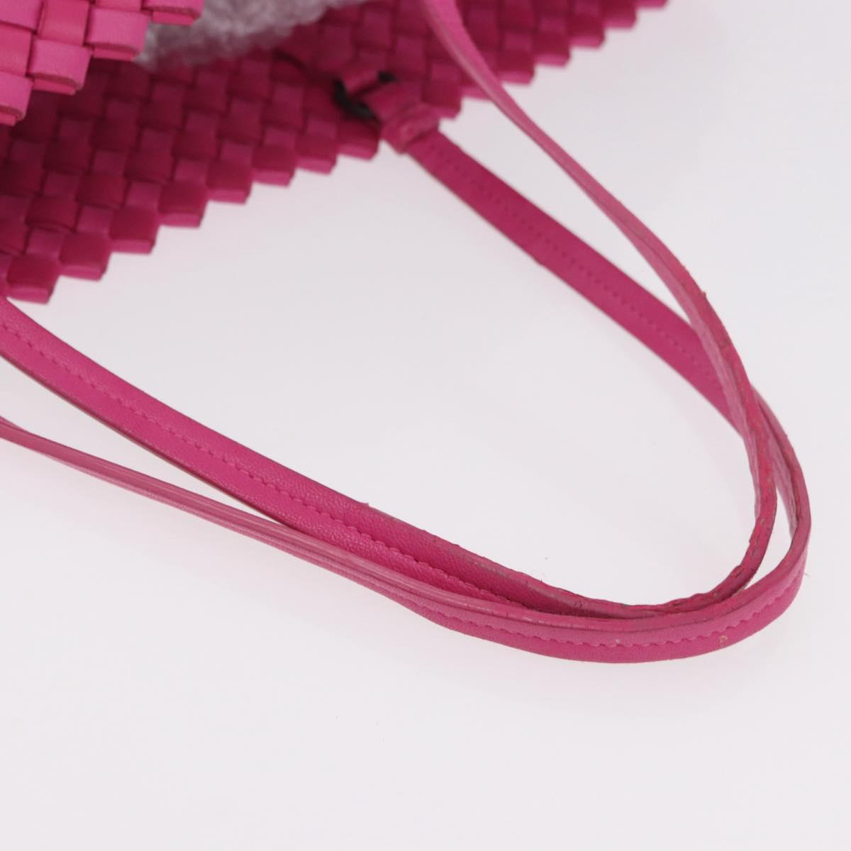 BOTTEGA VENETA INTRECCIATO Tote Bag Leather Pink Beige Auth bs35618A