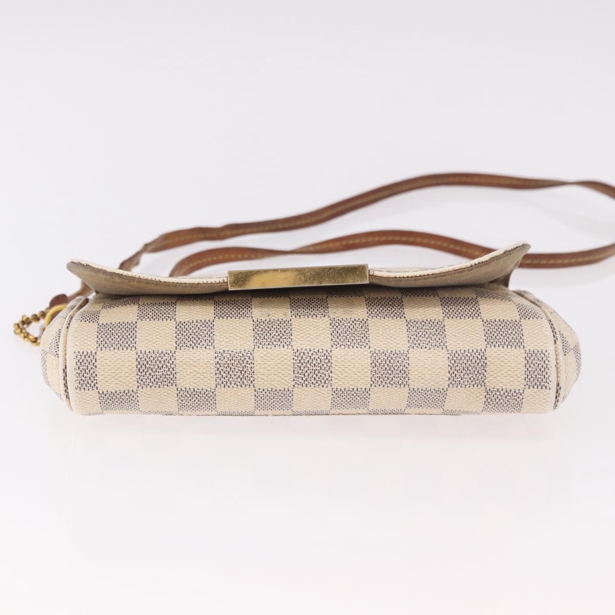 LOUIS VUITTON Damier Azur Favorit PM Shoulder Bag 2way N41277 LV Auth bs35626