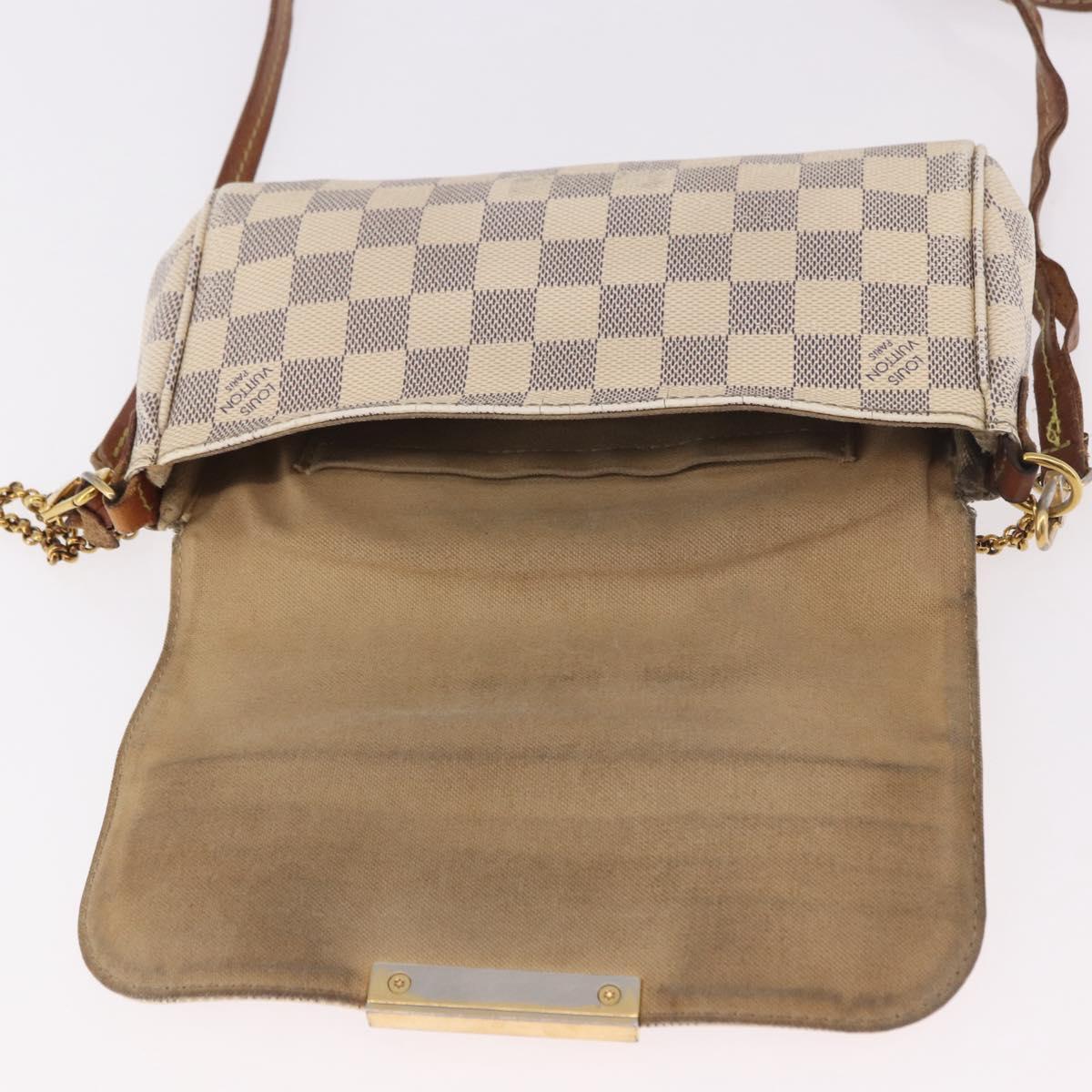 LOUIS VUITTON Damier Azur Favorit PM Shoulder Bag 2way N41277 LV Auth bs35626
