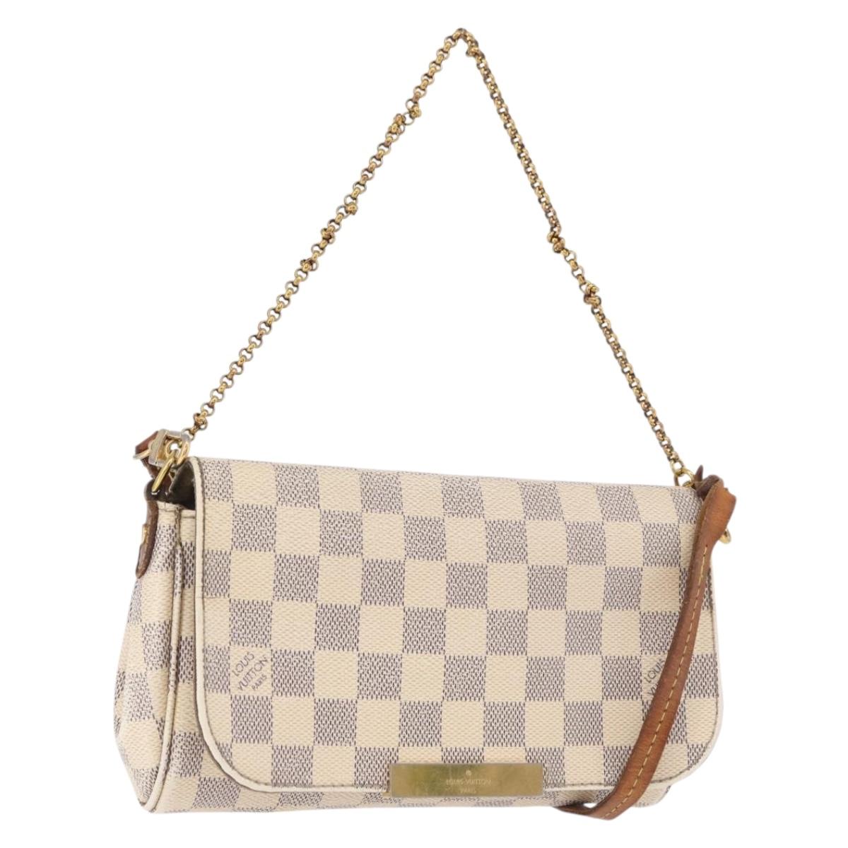 LOUIS VUITTON Damier Azur Favorit PM Shoulder Bag 2way N41277 LV Auth bs35626