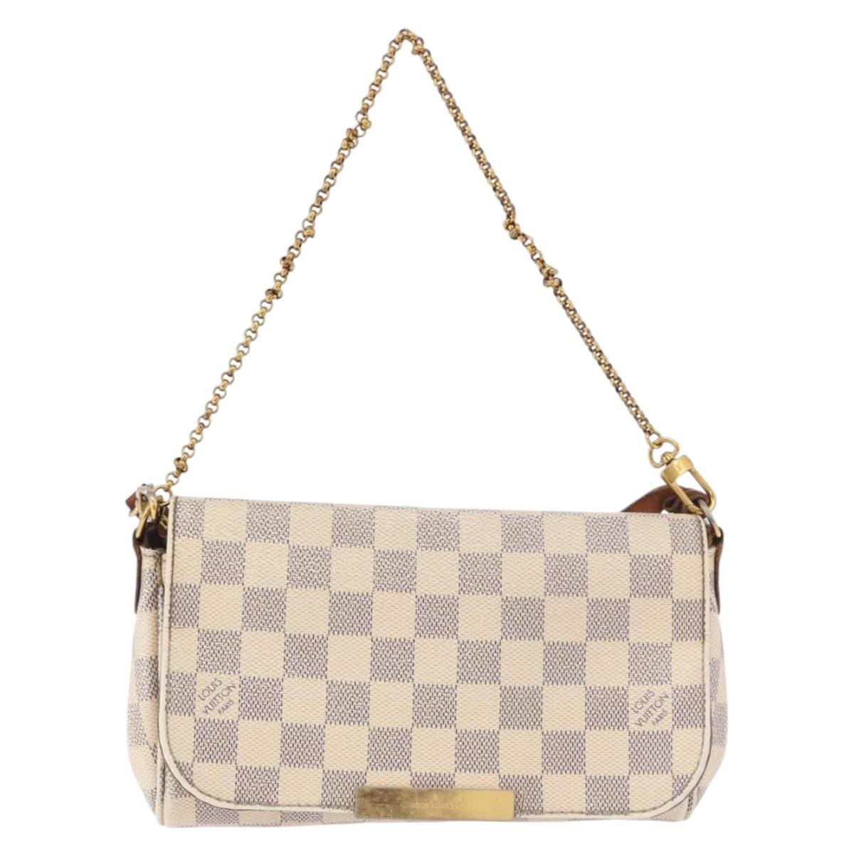 LOUIS VUITTON Damier Azur Favorit PM Shoulder Bag 2way N41277 LV Auth bs35626